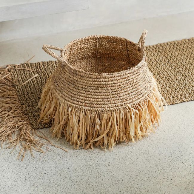 raffia manden mand naturel boho ibiza woonaccessoires