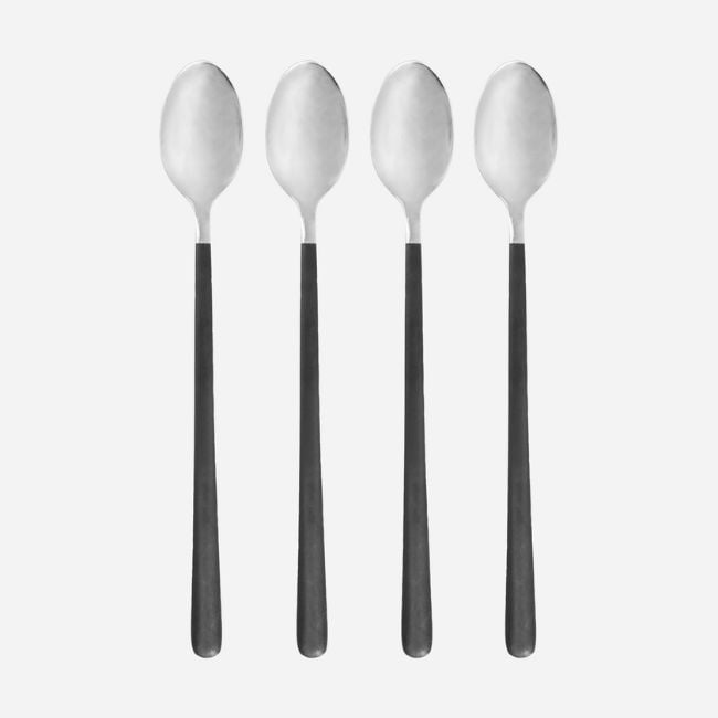 lange lepels 4 stuks zwart zilver lange lepels 4 stuks zwart zilver