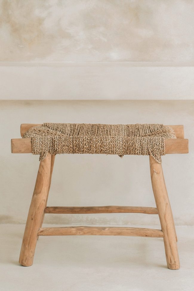 the porto seagrass stool natural m
