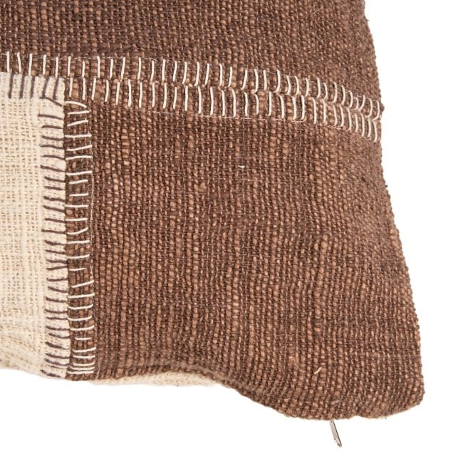 the cocoa patchwork cushion cover natural brown the cocoa patchwork cushion cover natural brown