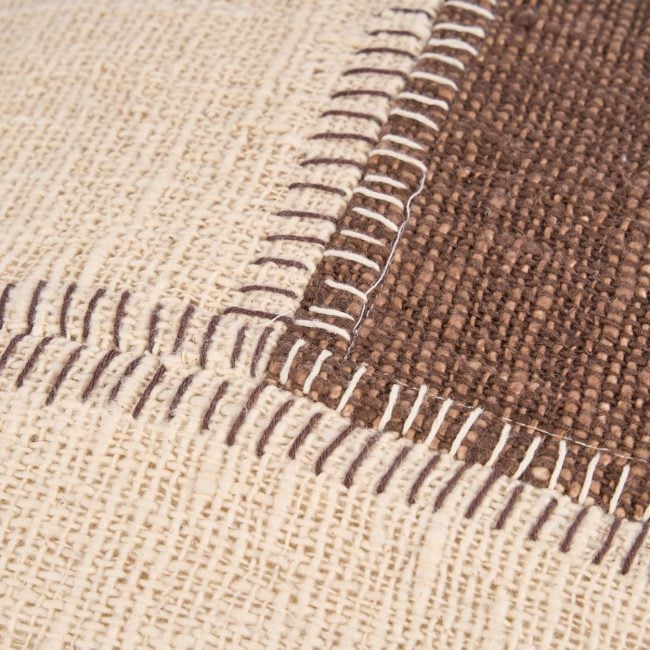the cocoa patchwork cushion cover natural brown the cocoa patchwork cushion cover natural brown
