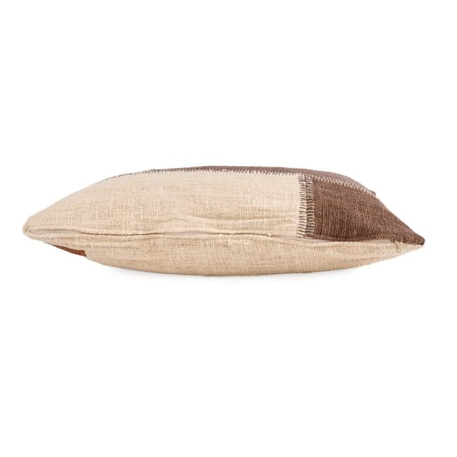the cocoa patchwork cushion cover natural brown the cocoa patchwork cushion cover natural brown