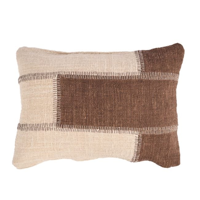 the cocoa patchwork cushion cover natural brown the cocoa patchwork cushion cover natural brown