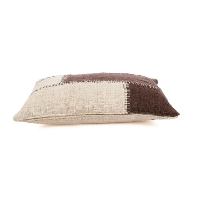 the cocoa patchwork cushion cover natural brown the cocoa patchwork cushion cover natural brown