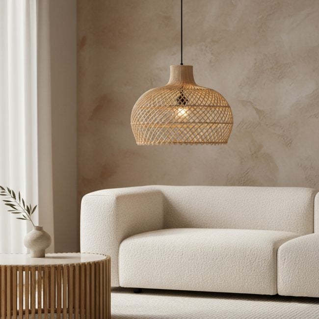 maze rotan hanglamp naturel Ø 42x36 cm maze rotan hanglamp naturel Ø 42x36 cm