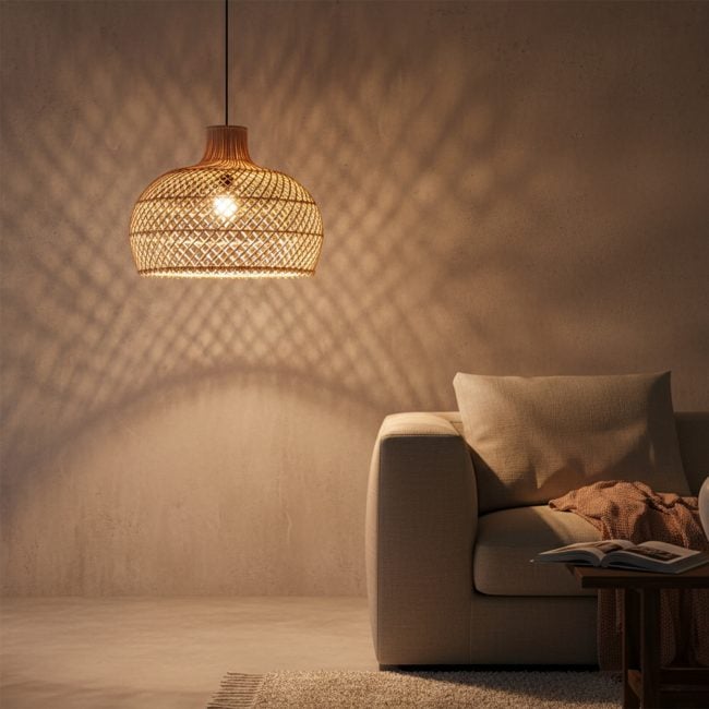 maze rotan hanglamp naturel Ø 42x36 cm maze rotan hanglamp naturel Ø 42x36 cm