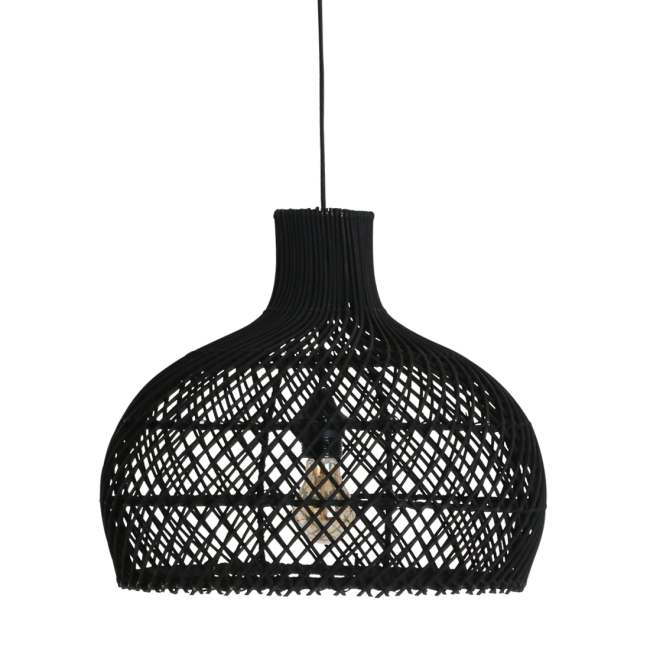 maze rotan hanglamp zwart Ø 42x36 cm