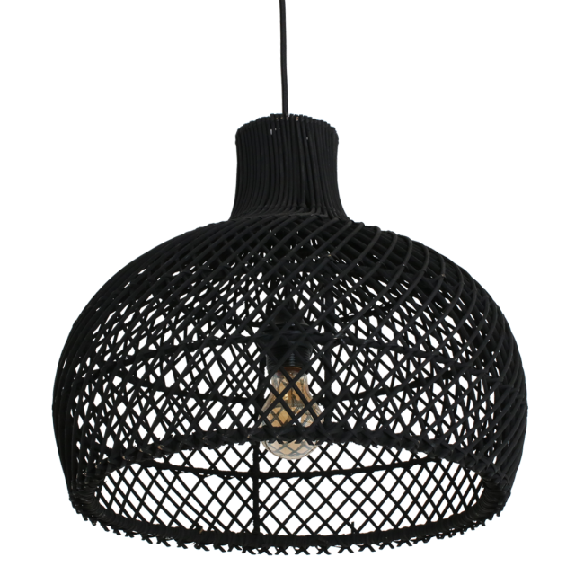 maze rotan hanglamp zwart Ø 42x36 cm