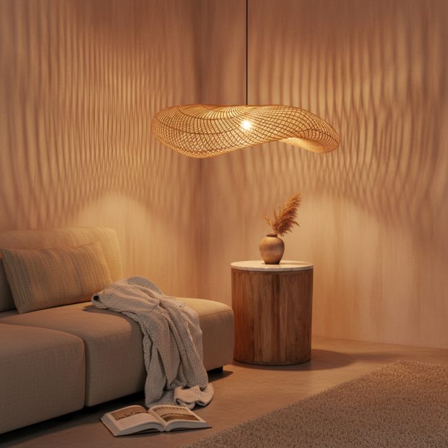 wave rotan hanglamp xl Ø90x22 cm