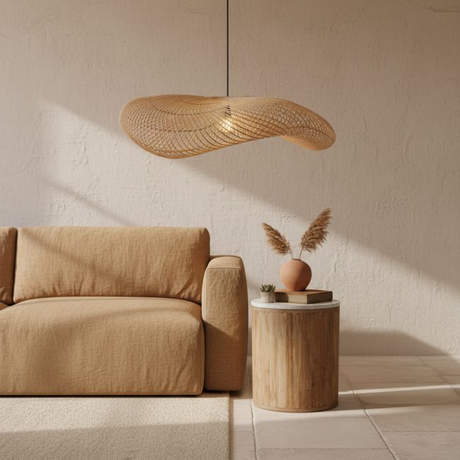 wave rotan hanglamp xl Ø90x22 cm