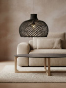 maze rotan hanglamp zwart Ø 42x36 cm