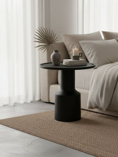 nero teakhouten bijzettafel midnight zwart