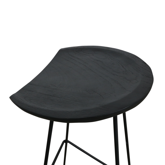loft teakhouten barkruk zwart 41x42x77 cm loft teakhouten barkruk zwart 41x42x77 cm