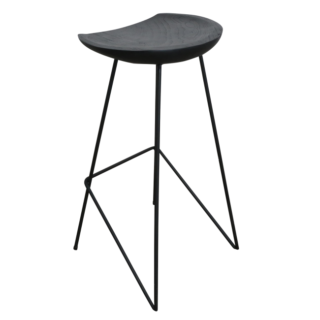 loft teakhouten barkruk zwart 41x42x77 cm loft teakhouten barkruk zwart 41x42x77 cm