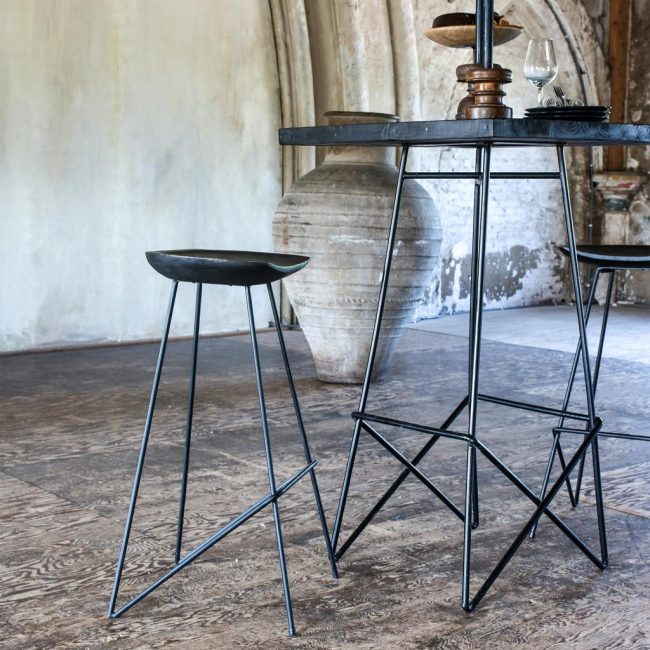loft teakhouten barkruk zwart 41x42x77 cm loft teakhouten barkruk zwart 41x42x77 cm