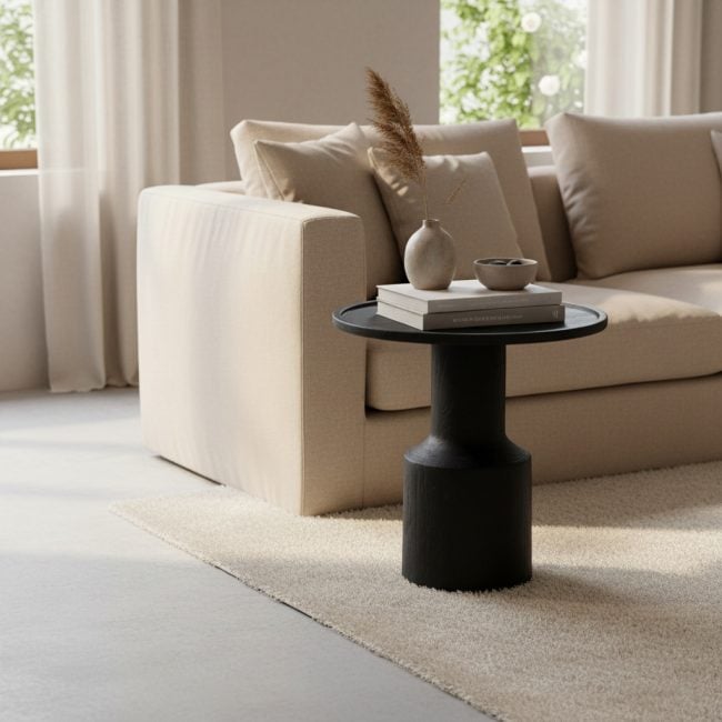 nero teakhouten bijzettafel midnight zwart