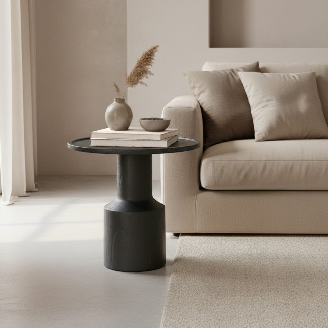 nero teakhouten bijzettafel midnight zwart