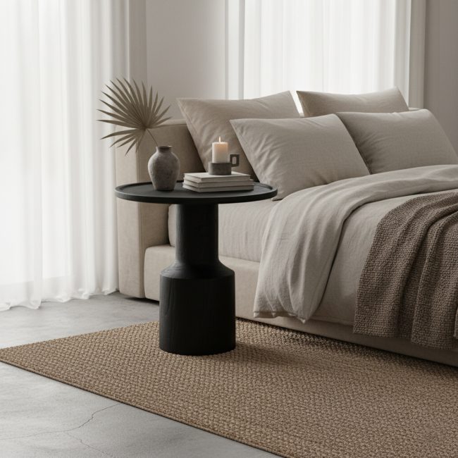 nero teakhouten bijzettafel midnight zwart