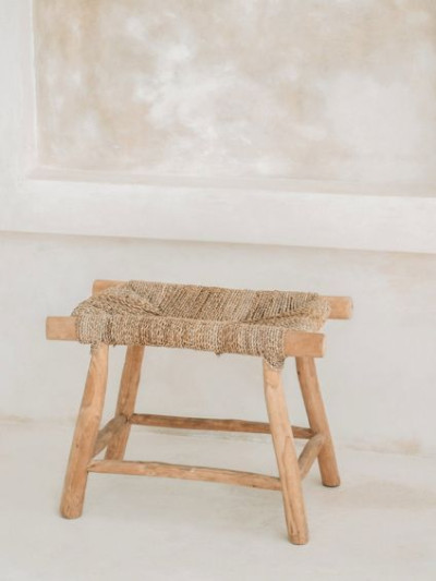 the porto seagrass stool natural medium