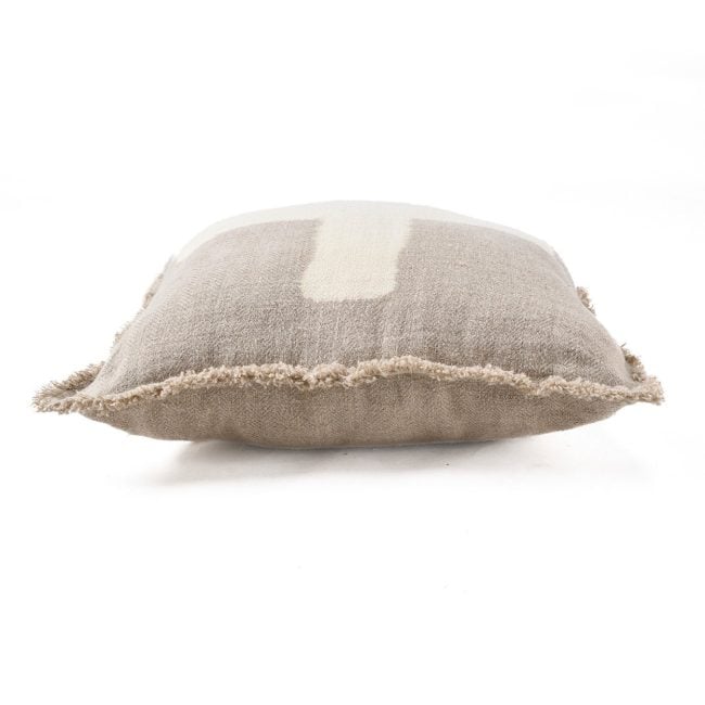 the ivory cross cushion cover natural white 50x50