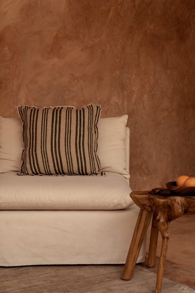 the nordic stripe cushion cover natural black 50x50 the nordic stripe cushion cover natural black 50x50