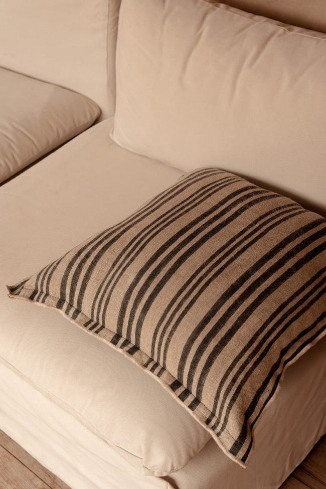 the nordic stripe cushion cover natural black 50x50 the nordic stripe cushion cover natural black 50x50