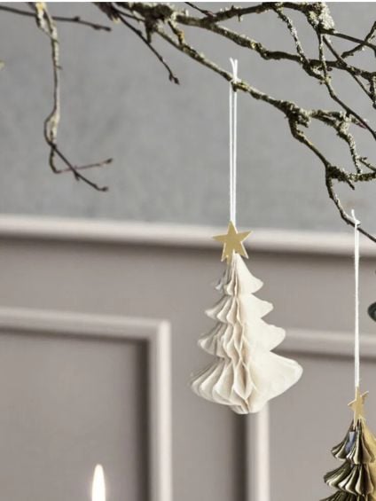 kerstdecoratie kersthanger house doctor ivory set 3 stuks