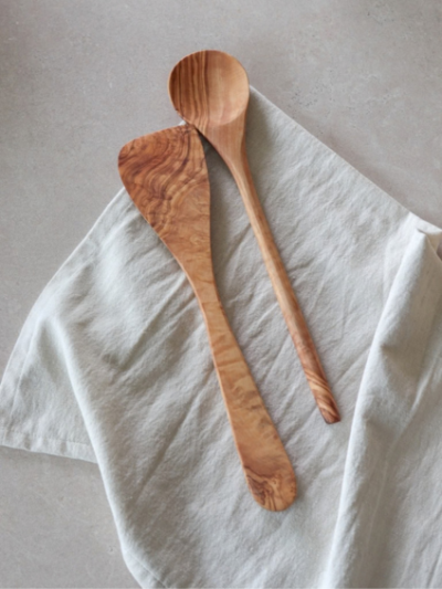 keukengerei olive wood hout set 2 stuks ollie leeff