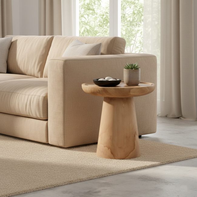nero teakhouten bijzettafel ray natuurlijk teak
