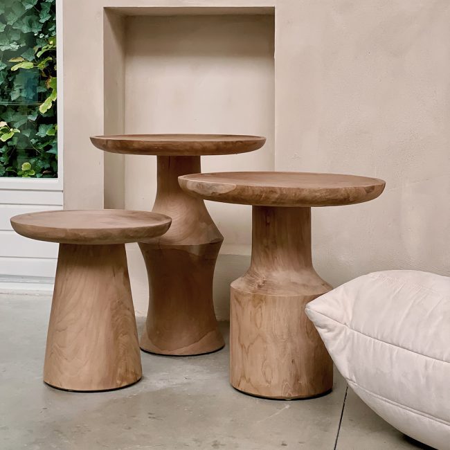 nero teakhouten bijzettafel ray natuurlijk teak