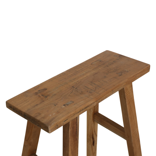 java carpenter bijzettafel/bankje gerecycled hout 40x17x50 cm