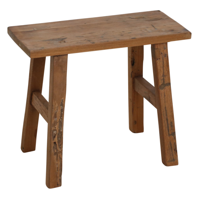 java carpenter bijzettafel/bankje gerecycled hout 16x35x30 cm