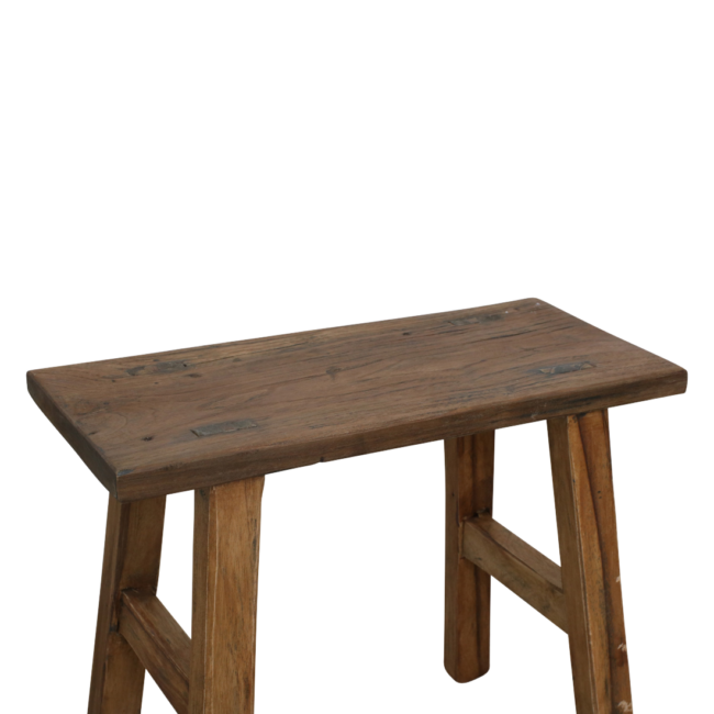 java carpenter bijzettafel/bankje gerecycled hout 16x35x30 cm