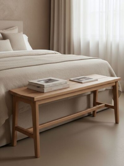teakhouten bankje 120 cm naturel hout raw materials