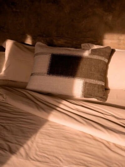 the cocoa patchwork cushion cover natural brown