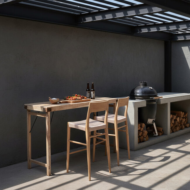 freya teakhouten barstoel outdoor