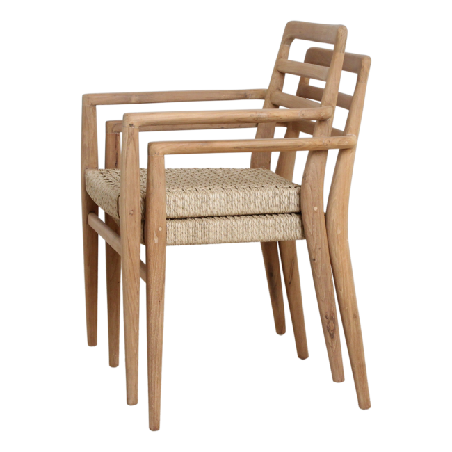 verano teak tuinstoel met armleuning naturel (set of 2) verano teak tuinstoel met armleuning naturel (set of 2)