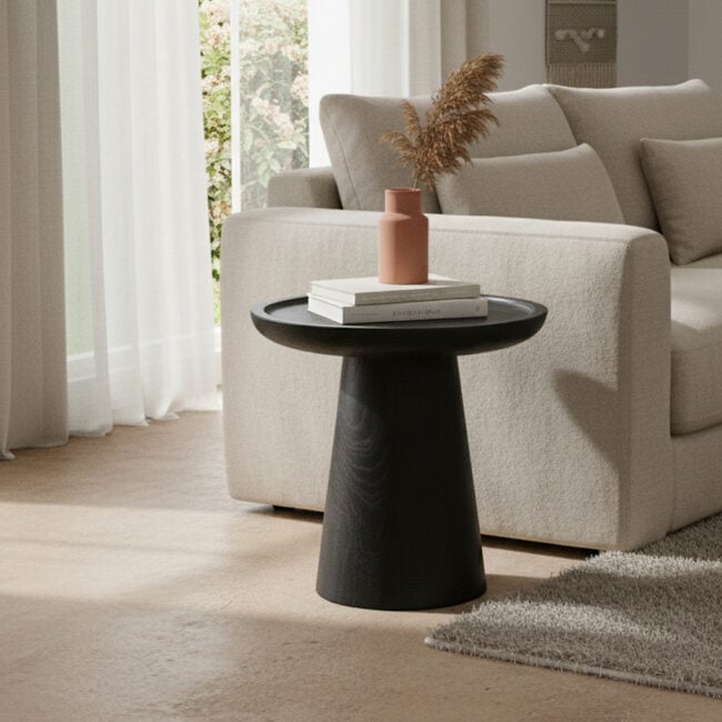nero teakhouten bijzettafel dusk zwart