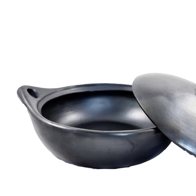 black pottery lage kookpan rond ch92.5