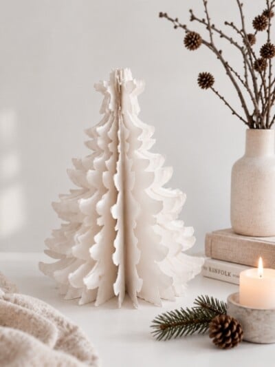 cotton mache kerstboom kerst 46cm wit strong desire