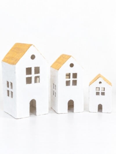 cotton mache kersthuizen xl met gouden dak kersthuis kerstdecoratie (2)