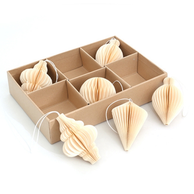 kersthangers honeycom kerstversiering 6 stuks