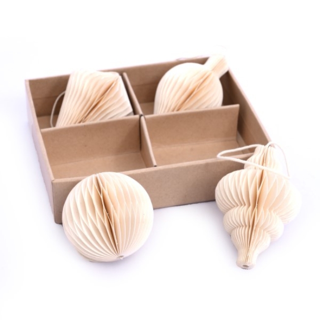 kersthangers honeycomb 4 stuks kerstdecoratie