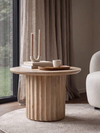 bullnose bijzettafel reversed naturel Ø 55 cm