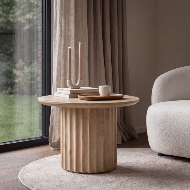 bullnose bijzettafel reversed naturel Ø 55 cm bullnose bijzettafel reversed naturel Ø 55 cm