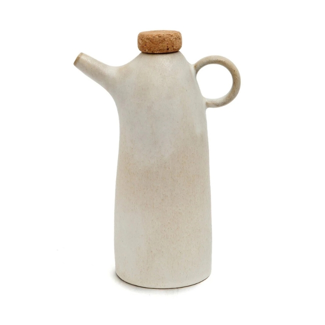 the olive oil bottle n°78 wit – keramische olijfoliefles