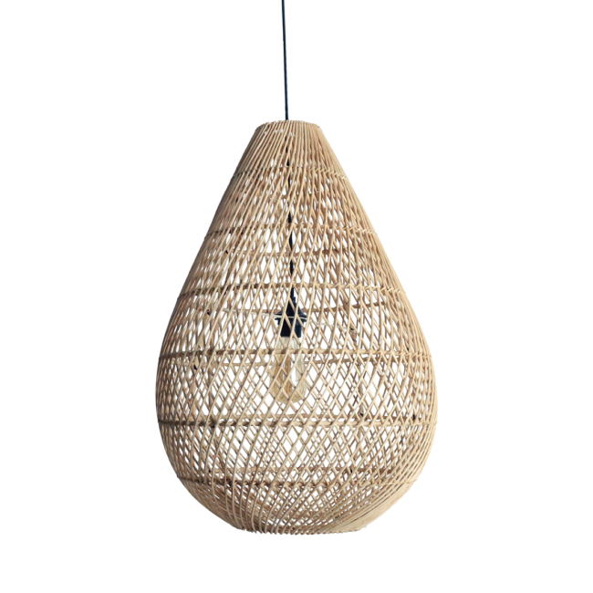 maze druppel rotan hanglamp naturel Ø 45x65 cm