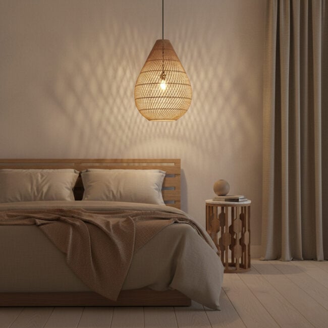 maze druppel rotan hanglamp naturel Ø 45x65 cm
